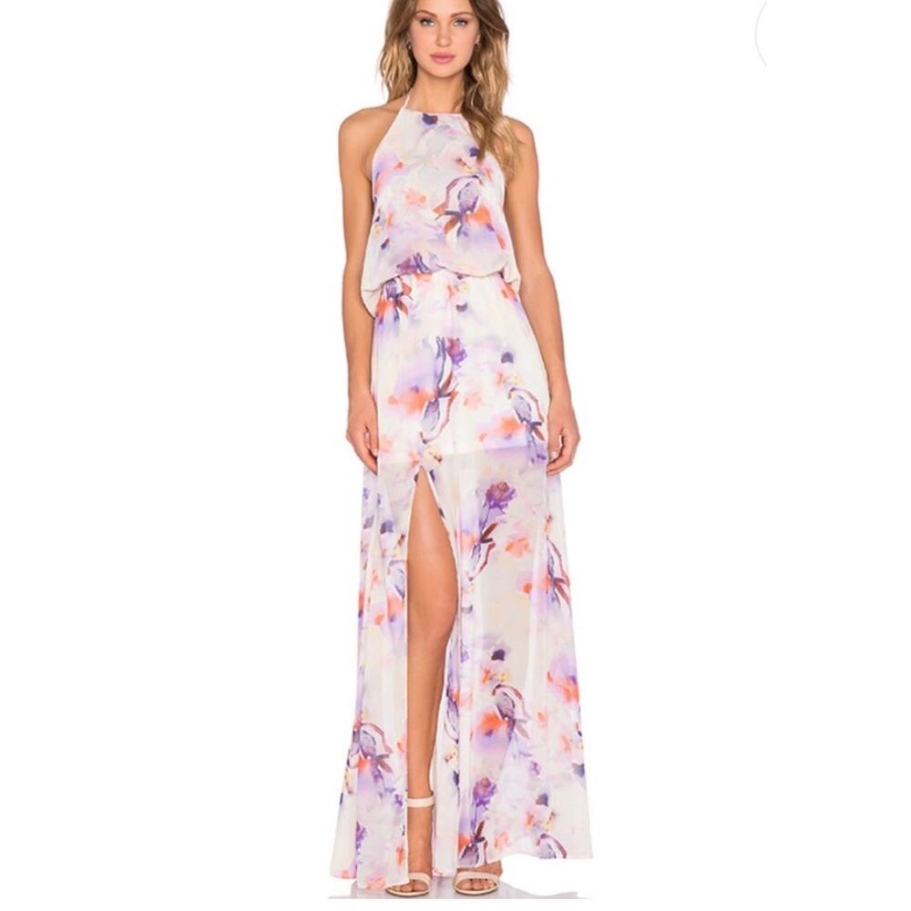 NWT Show Me Your MuMu Heather Halter‎ Maxi Dress in Abers Babers XS